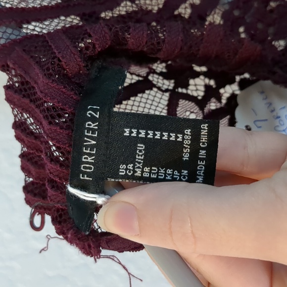 Maroon Lace top - Picture 3 of 4